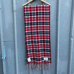 The Drake General  Store Plaid/Herringbone Tassle Scarf, BNWT